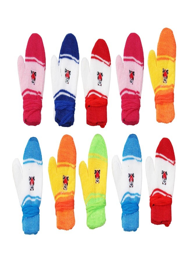 KETKAR Baby Boy's & Baby Girl's Soft Woolen Winter Warm Kids Hand Gloves_Pack OF 10(Multicolour,0-6 Months) - Image 1