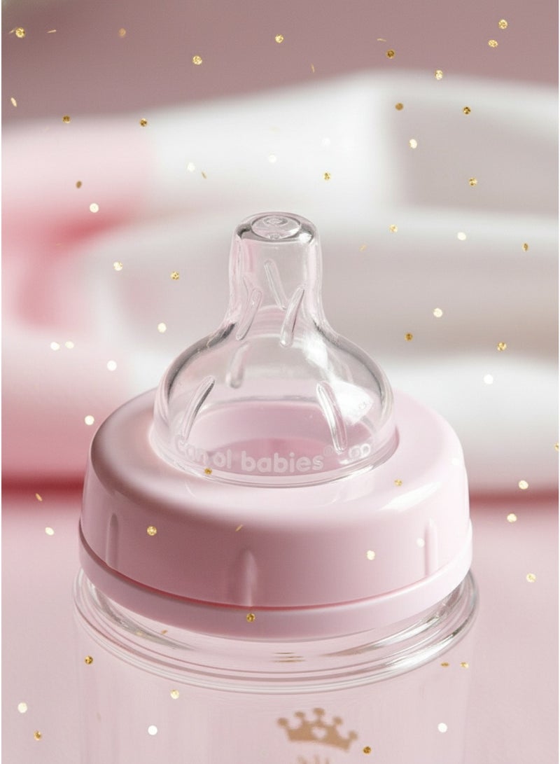 Canpol Babies EasyStart Anti-Colic Feeding Bottle | Little Princess Design | 240 ml | BPA Free | Natural Flow | Soft Silicone Teat - Image 3
