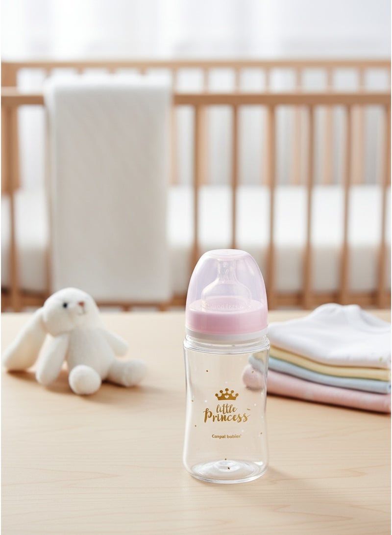 Canpol Babies EasyStart Anti-Colic Feeding Bottle | Little Princess Design | 240 ml | BPA Free | Natural Flow | Soft Silicone Teat - Image 2