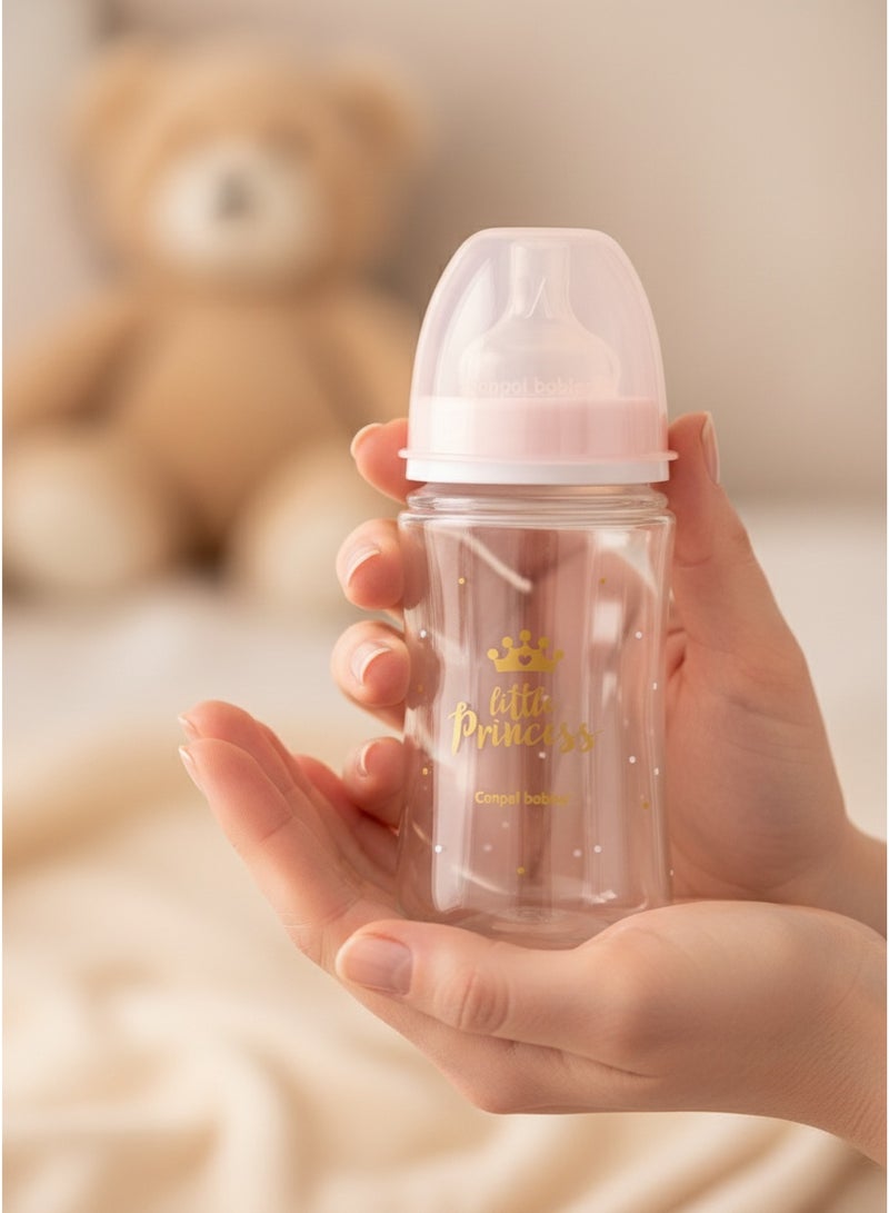 Canpol Babies EasyStart Anti-Colic Feeding Bottle | Little Princess Design | 240 ml | BPA Free | Natural Flow | Soft Silicone Teat - Image 4