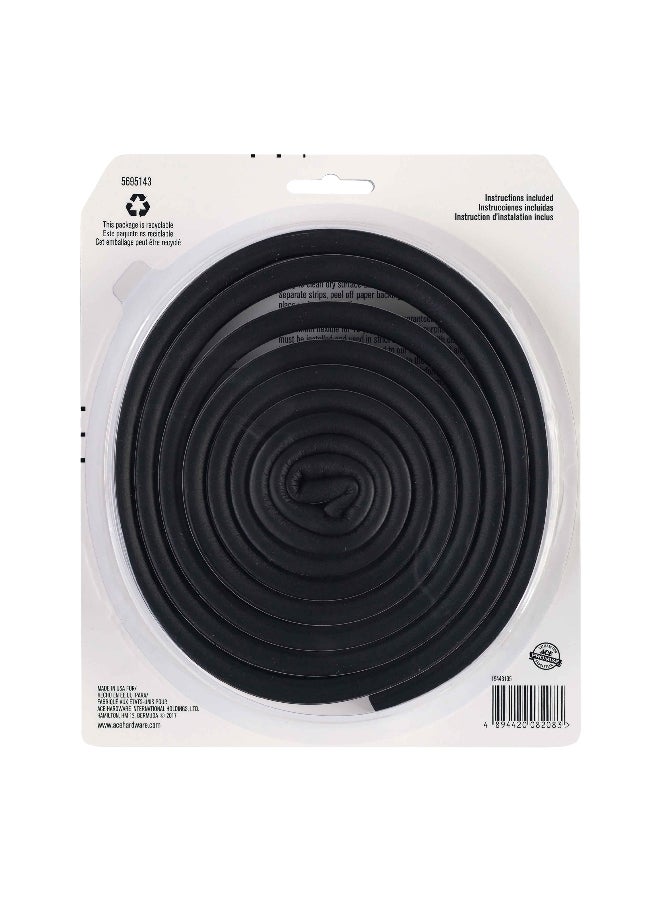 M-D Building Products Durable High Quality D Profile Rubber Weatherstrip Black 17ft 19443226 - Image 1