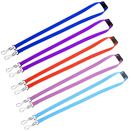 Wisdompro Face Mask Lanyard, 5 Pcs Double Hook Lanyard with Safety Breakaway Buckle, Mask Holder Around Neck for Kids and Adults - 5 Colors - Image 1