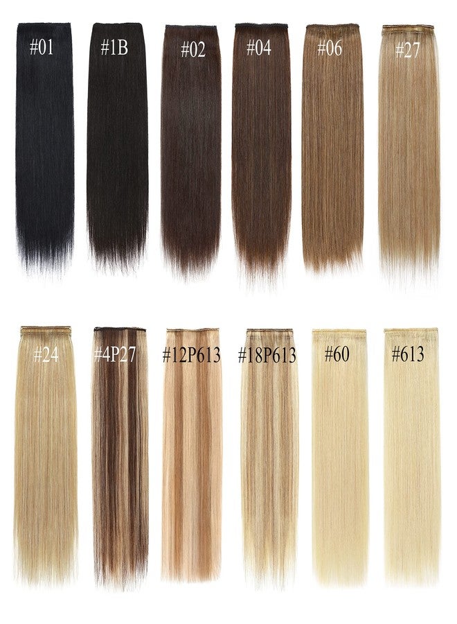 SEGO 2 Pcs Short Hair Extensions Clip in Human Hair 8 Inch 24g Hairpiece Human Hair Toppers for Women With Thinning Hair Adding Hair Volume -#24 Natural Blonde - Image 5