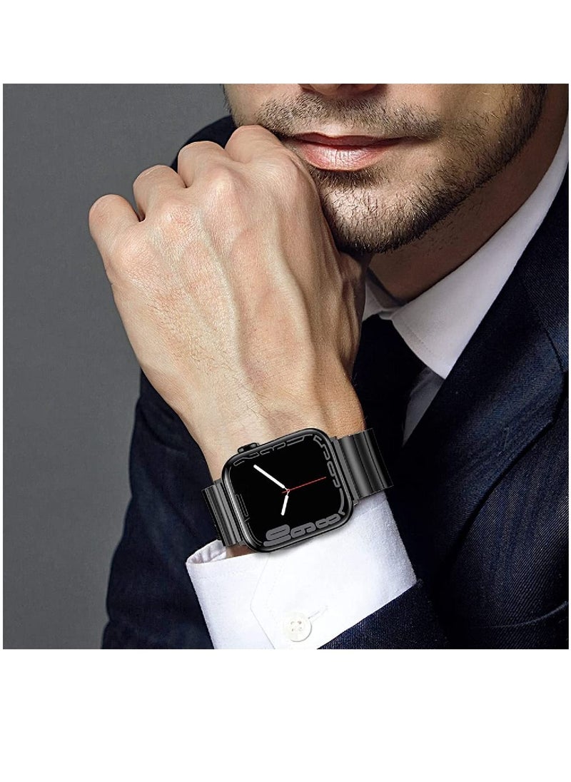 miYou Bluetooth Call Magnetic Stainless Steel Men Sports Fitness Tracker IP67 Waterproof Smartwatch For IOS Android - Black/Black  - Image 4