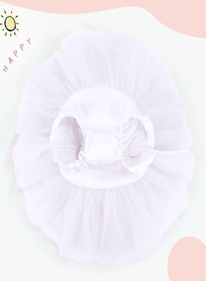 Baby Amabc Baby Girls Tutu Skirt with Diaper Cover,Soft Tulle Skirt Infant Shorts with Headband White - Image 5