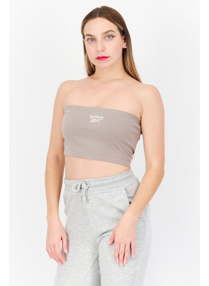 Reebok Women Sportswear Fit Training Crop Top, Grey  - Image 4