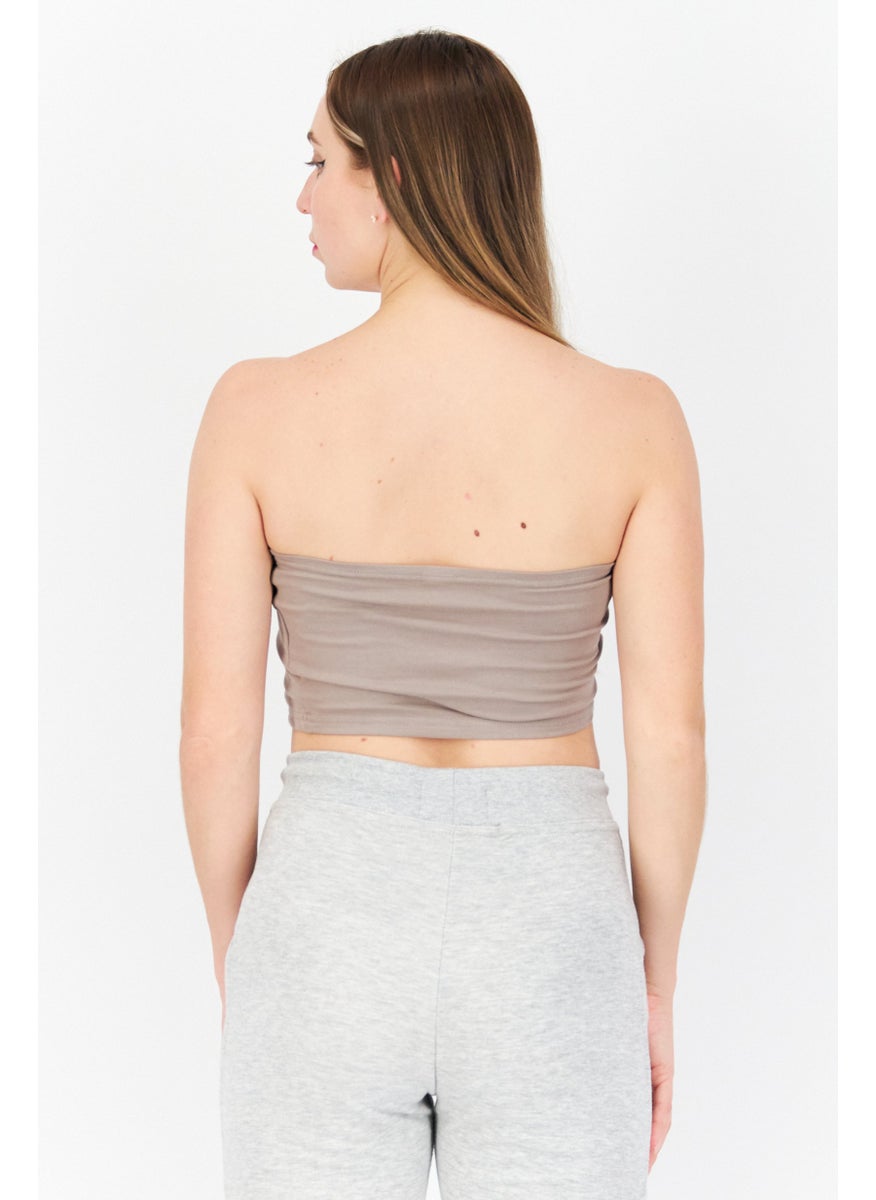 Reebok Women Sportswear Fit Training Crop Top, Grey  - Image 3