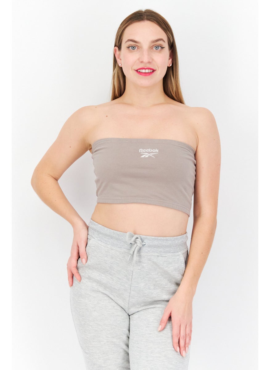 Reebok Women Sportswear Fit Training Crop Top, Grey  - Image 1
