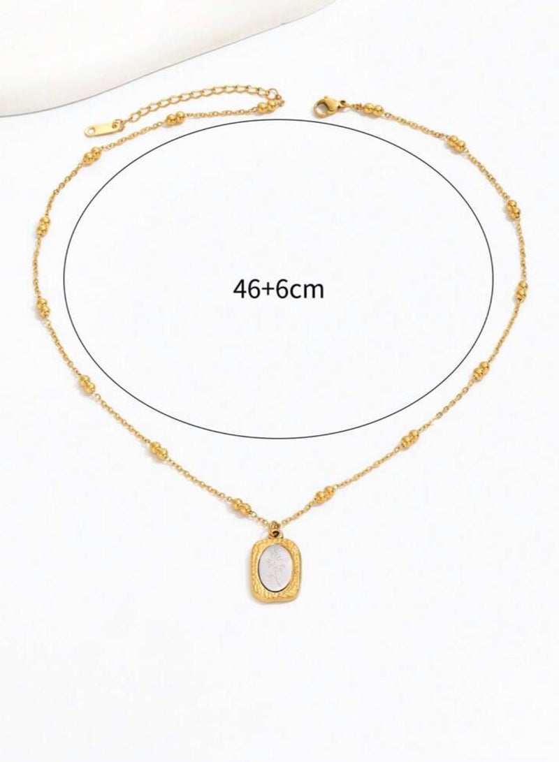 Elegant Stainless Steel Gold Plated Necklace For Women - Image 3