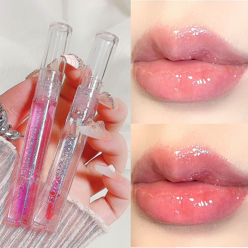 Shaqinuo Glass Water Gloss Lip Gloss Rich Micro-Glitter Moisturizing Lip Gloss Mirror Lip Glaze Student Party Lip Balm - Image 2