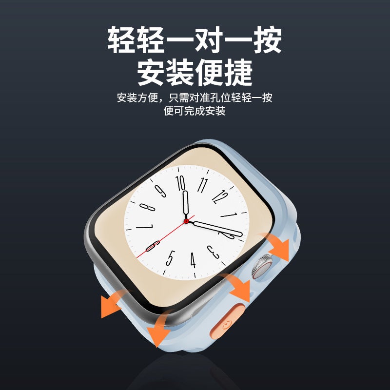 Suitable For Iwatch9 Apple Watch Protective Case Electroplated Tpu Half Bag Ultra2 Drop-Resistant Round Hole Frosted Soft Case - Image 5