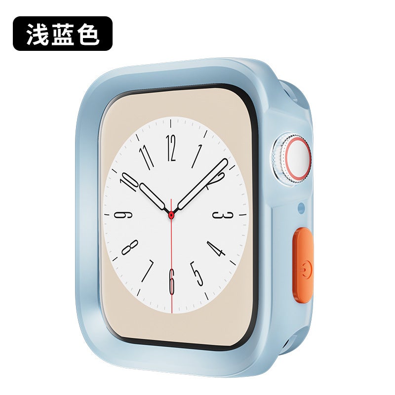 Suitable For Iwatch9 Apple Watch Protective Case Electroplated Tpu Half Bag Ultra2 Drop-Resistant Round Hole Frosted Soft Case - Image 1