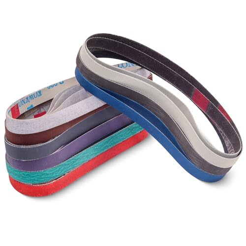 SHUTTLE GENIUS 36 Pack 12 x 18 Inch Sanding Belts 4 pcs Each of 80120240400600800100025005000 Grit 12x18 Replacement Sanding Belts for AirElectirc Belt SanderWoodworking Metal Polishing - Image 1
