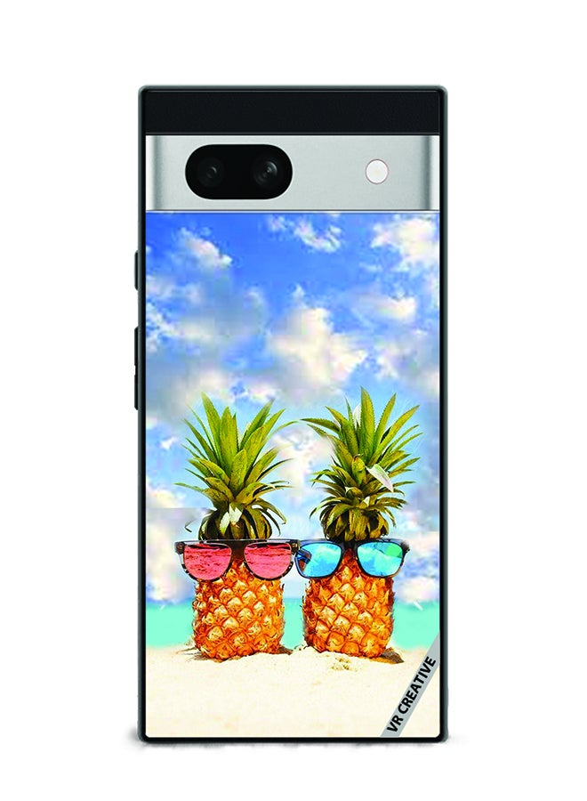 VR CREATIVE Protective Case Cover For Google Pixel 7a Pineapple Design Multicolour - Image 1