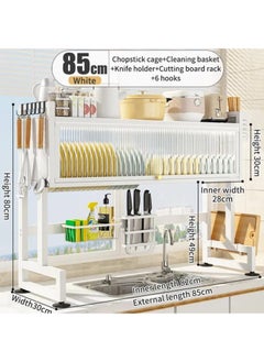 DubaiGallery 1pc Dish Drying Rack With Cover Above Sink, Dish Rack Shlef, Space-Saving Sink Rack For Drying Dishes, Glasses, Bowls, And Cutlery, Kitchen Accessories  - Image 4