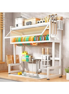 DubaiGallery 1pc Dish Drying Rack With Cover Above Sink, Dish Rack Shlef, Space-Saving Sink Rack For Drying Dishes, Glasses, Bowls, And Cutlery, Kitchen Accessories  - Image 2