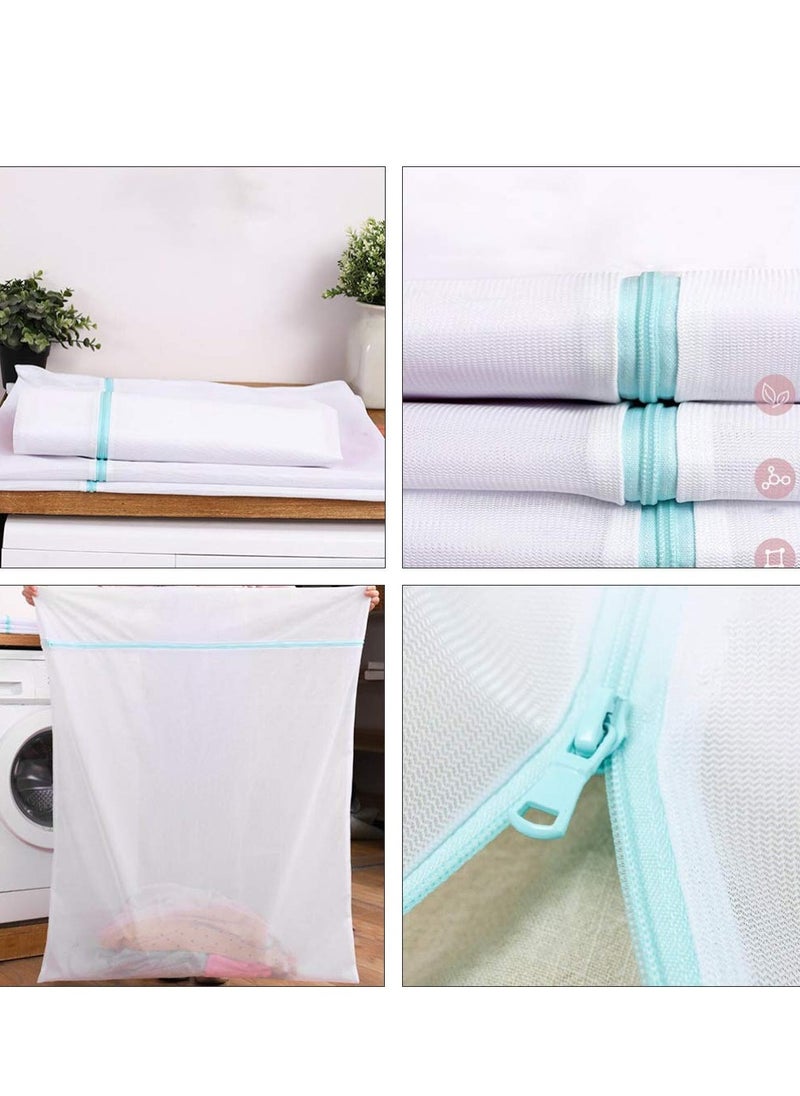 Mordely Large Laundry Bag Large Mesh Laundry Bag Convenient Travel Bag Mesh Laundry Bags Curtain Bag Large Washing Machine Bag Wash Bag Underwear Polyester Storage Bag White  - Image 5
