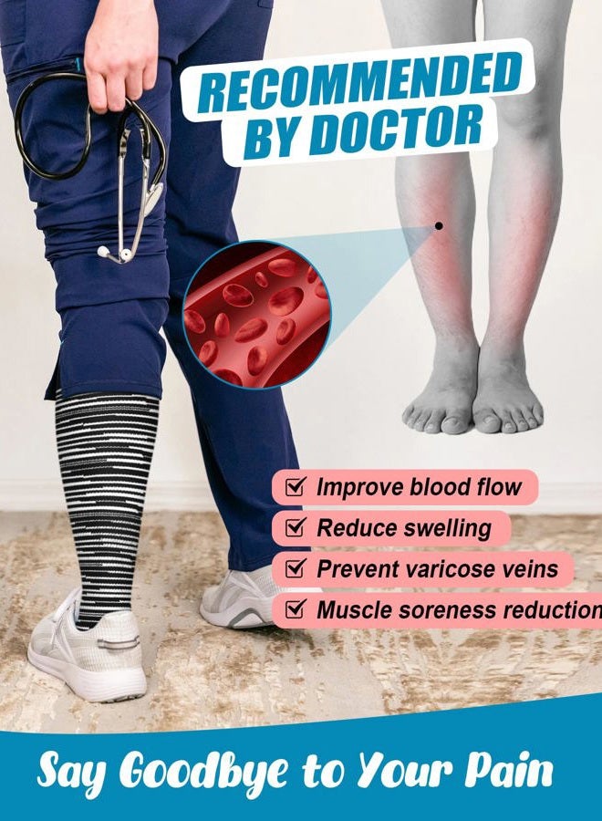 FuelMeFoot 6 Pairs Compression Socks for Women & Men 15-20mmHg Graduated Support Knee High Socks for Nurses, Travel, Athletic - Image 5