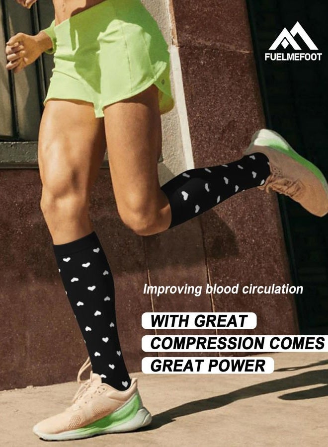 FuelMeFoot 6 Pairs Compression Socks for Women & Men 15-20mmHg Graduated Support Knee High Socks for Nurses, Travel, Athletic - Image 2