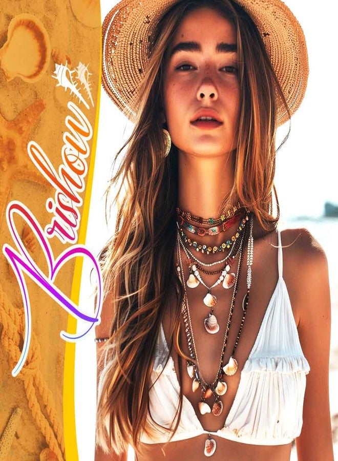 Brishow Starfish Necklace and Earring Set Mermaid Shell Choker with Bracelet Beach Wedding Jewelry Sets for Women (Gold) - Image 4