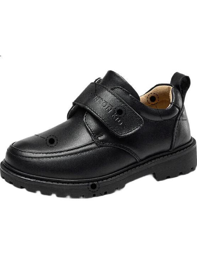 YEARCON أحذية جلدية للأولاد من ييركانغ، أحذية جلدية للأطفال باللون الأسود، موسم الخريف، جلد بقري عالي الجودة، أحذية جلدية للطلاب، أحذية أداء للأولاد، باللون الأسود، مقاس 39 - Image 2