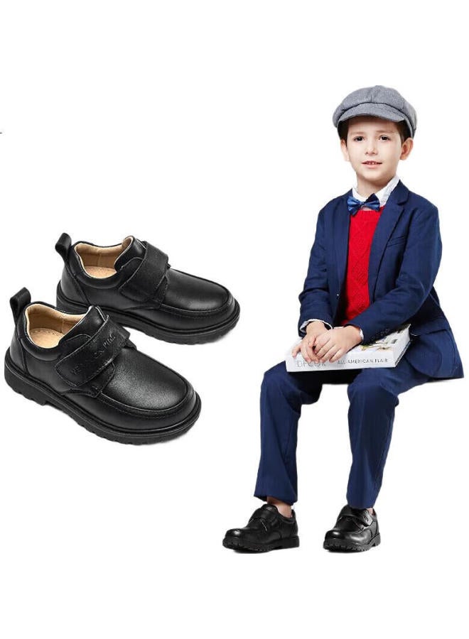 YEARCON أحذية جلدية للأولاد من ييركانغ، أحذية جلدية للأطفال باللون الأسود، موسم الخريف، جلد بقري عالي الجودة، أحذية جلدية للطلاب، أحذية أداء للأولاد، باللون الأسود، مقاس 39 - Image 3