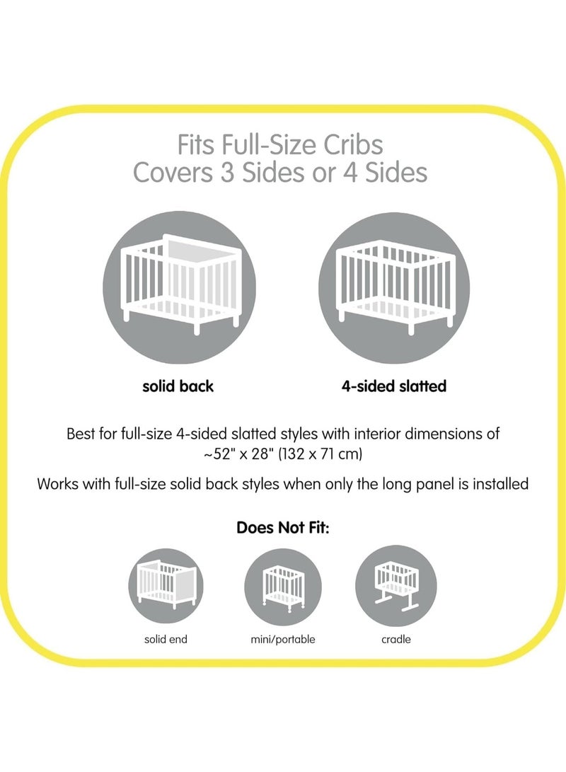 YOUWE7 Baby Crib Bumper, Breathable Mesh Liner for Full-Size Cribs, Breathable Mesh Crib Liner Anti-Collision Bed Bumper for Full-Size 4 Sides Slatted & Solid-Back Crib (Animal) - Image 2