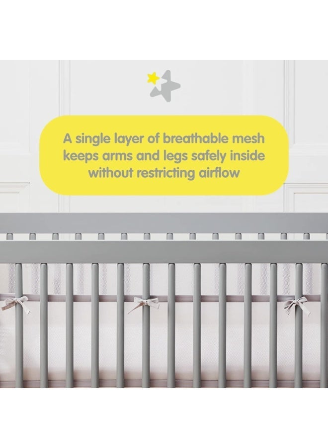 YOUWE7 Baby Crib Bumper, Breathable Mesh Liner for Full-Size Cribs, Breathable Mesh Crib Liner Anti-Collision Bed Bumper for Full-Size 4 Sides Slatted & Solid-Back Crib (Animal) - Image 5