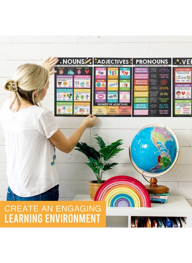 Hadley Designs Hadley Designs 12 Chalkboard Parts of Speech Posters for Classroom Posters for Language Arts - Grammar Posters for Classroom Elementary Classroom Must Haves  - Image 5