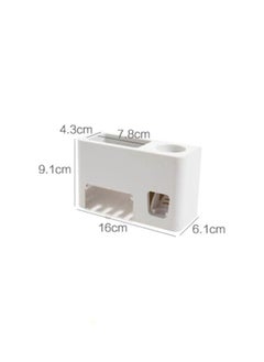 Beauenty Toothpaste Dispenser With Toothbrush Holder Grey /White 16x6.1x9.9cm  - Image 2