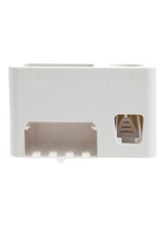 Beauenty Toothpaste Dispenser With Toothbrush Holder Grey /White 16x6.1x9.9cm  - Image 1
