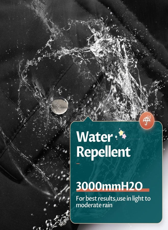 CREATMO US Girl's Coats Kids Winter Puffer Snow Jacket Hooded Water-Resistant With Faux Fur Hood Black 10/12 - Image 5