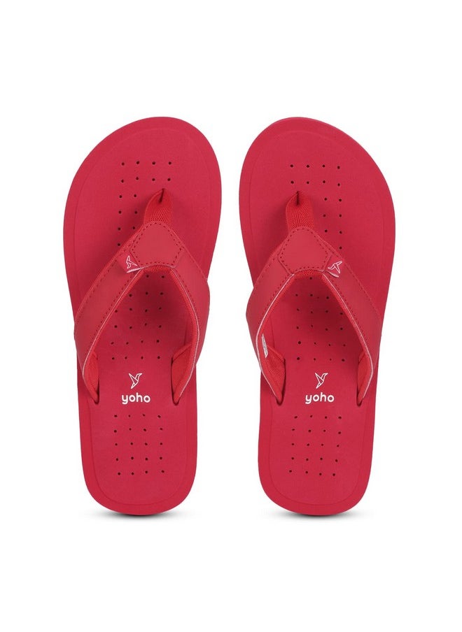 YOHO YOHO Women slippers with arch support |soft comfortable stylish and anti skid Women's Flip-Flops & Slippers in exciting color | Styles | Daily Use |Waves (Red, numeric_6)  - Image 1