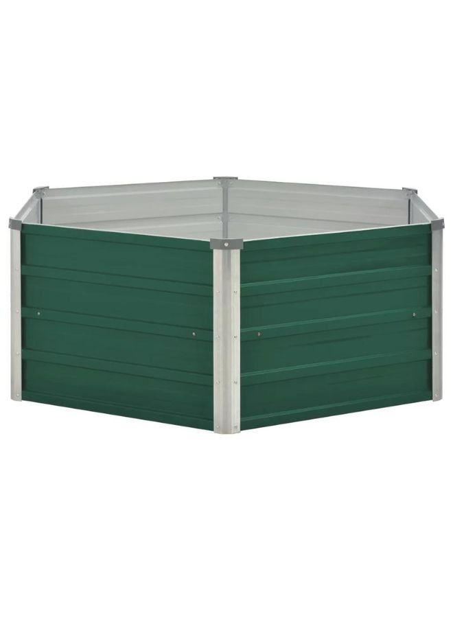 فيداكسل سرير حديقة مرفوع 129x129x46 سم الصلب المجلفن الأخضر  - Image 2