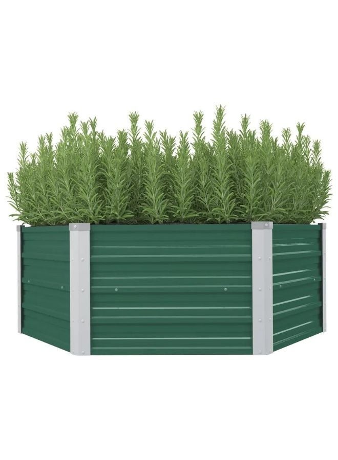 فيداكسل سرير حديقة مرفوع 129x129x46 سم الصلب المجلفن الأخضر  - Image 1