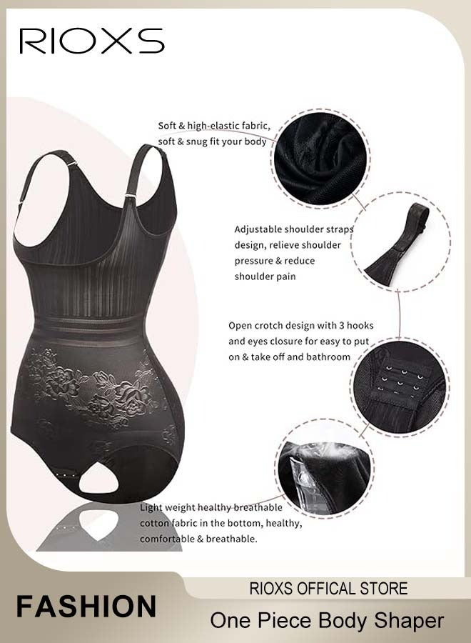 RIOXS Women's One Piece Body Shaper, High Waisted Tummy Control Bodysuit, Slimming Seamless Shapewear, Open Bust Body Shaper Sculpting Bodysuit, Slimmer Shaping Bodysuit  - Image 5