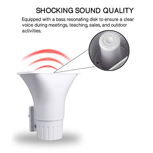KLLsmDesign 30W Alarm Siren ,Dual Tone Outdoor Self Contained Electric Security Ring Siren with Bracket，6-12V DC 1.1Ah 130db 8 X 5.5 X 9 Inch for Car Home Doorbell Security Protection System,White - Image 3