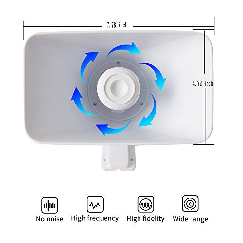 KLLsmDesign 30W Alarm Siren ,Dual Tone Outdoor Self Contained Electric Security Ring Siren with Bracket，6-12V DC 1.1Ah 130db 8 X 5.5 X 9 Inch for Car Home Doorbell Security Protection System,White - Image 2