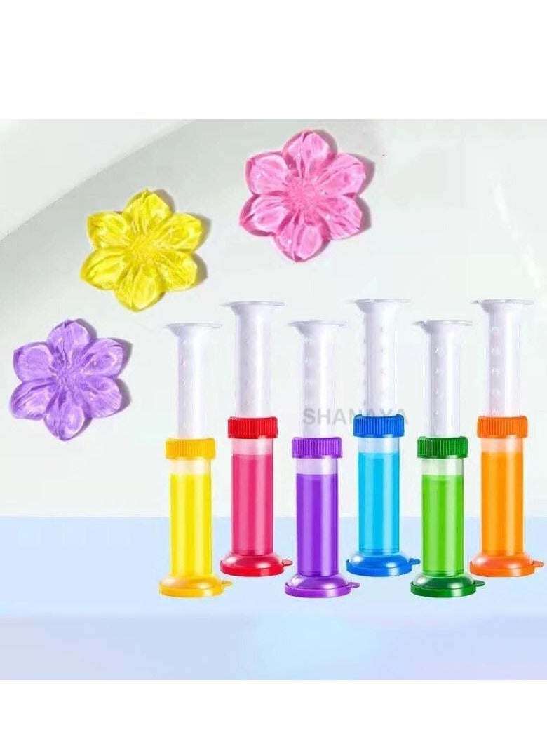 مكبس جيل تنظيف وتعطير المرحاض  متعدد الألوان وروائح منعشة لشكل زهرة عطرية - Image 4