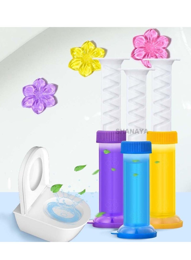 مكبس جيل تنظيف وتعطير المرحاض  متعدد الألوان وروائح منعشة لشكل زهرة عطرية - Image 1
