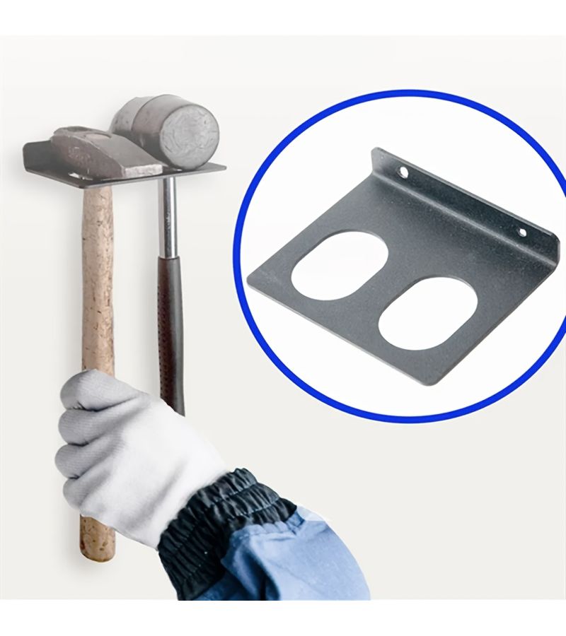 Metal Wall Mounted Hammer Rack 1pc Manual Storage Organizer For Garage Workshop - Image 2