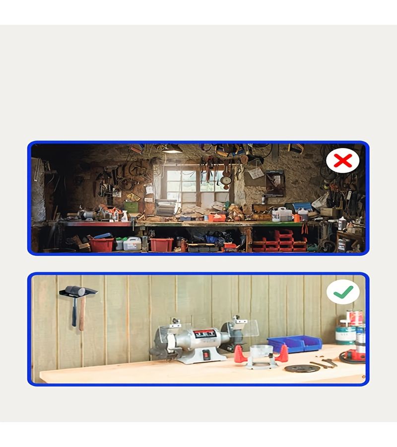 Metal Wall Mounted Hammer Rack 1pc Manual Storage Organizer For Garage Workshop - Image 5