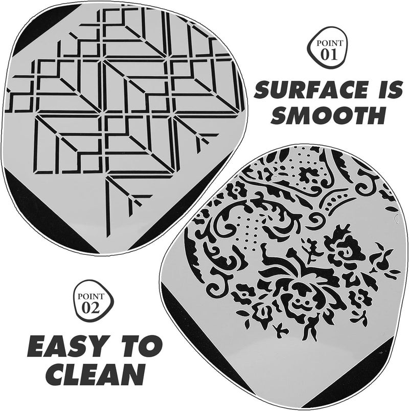 PATKAW 4pcs Cake Decorating Stencils Set for DIY Baking, Hollow-Out Fondant and Painting Templates, Reusable Stencil Tools for Cake Printing and Craft Journaling - Image 2