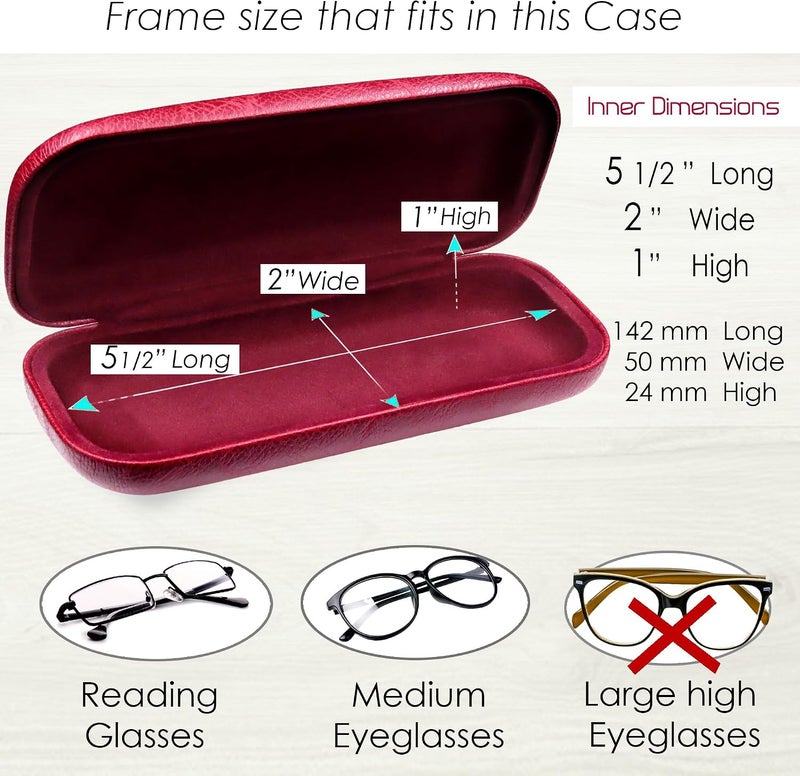 MyEyeglassCase علبة نظارات صلبة للسيدات من | علبة نظارات صلبة واقية مع حقيبة وقطعة قماش - Image 4