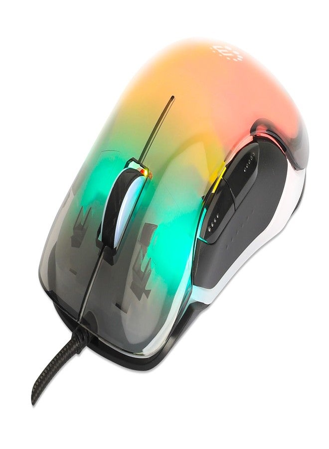 MANHATTAN Wired USB Gaming Mouse - High-Resolution 12,800 DPI - Adjustable RGB LED - 5 ft. Cable - 190381 - Image 1