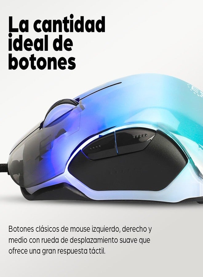 MANHATTAN Wired USB Gaming Mouse - High-Resolution 12,800 DPI - Adjustable RGB LED - 5 ft. Cable - 190381 - Image 2