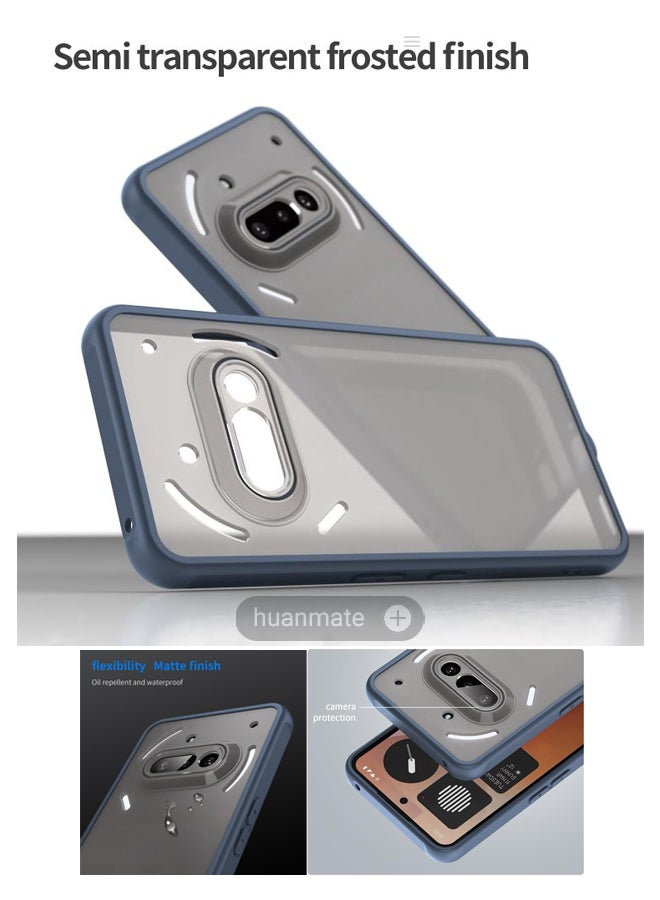 huanmate Nothing Phone (3a) Smoked Frosted Case Cover - Blue - Semi-Transparent Matte Finish, Lightweight u0026 Stylish - Precise Cut-outs - Easy to Install u0026 Remove - Durable Protective Shield for Your Nothing Phone (3a) - Image 5