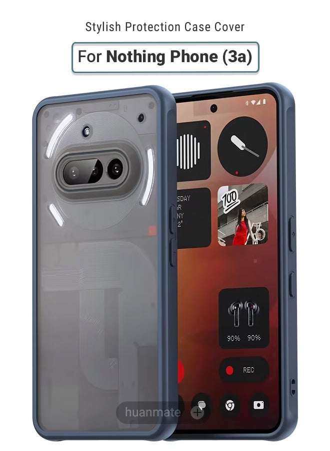 huanmate Nothing Phone (3a) Smoked Frosted Case Cover - Blue - Semi-Transparent Matte Finish, Lightweight u0026 Stylish - Precise Cut-outs - Easy to Install u0026 Remove - Durable Protective Shield for Your Nothing Phone (3a) - Image 1