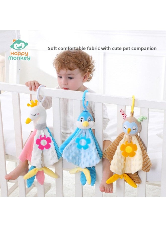 Happy Monkey Bubble Comfort Towel Can Be Imported Cartoon Finger Doll Luminous Tooth Glue Baby Toy-Color:Ambient Towel-Swan