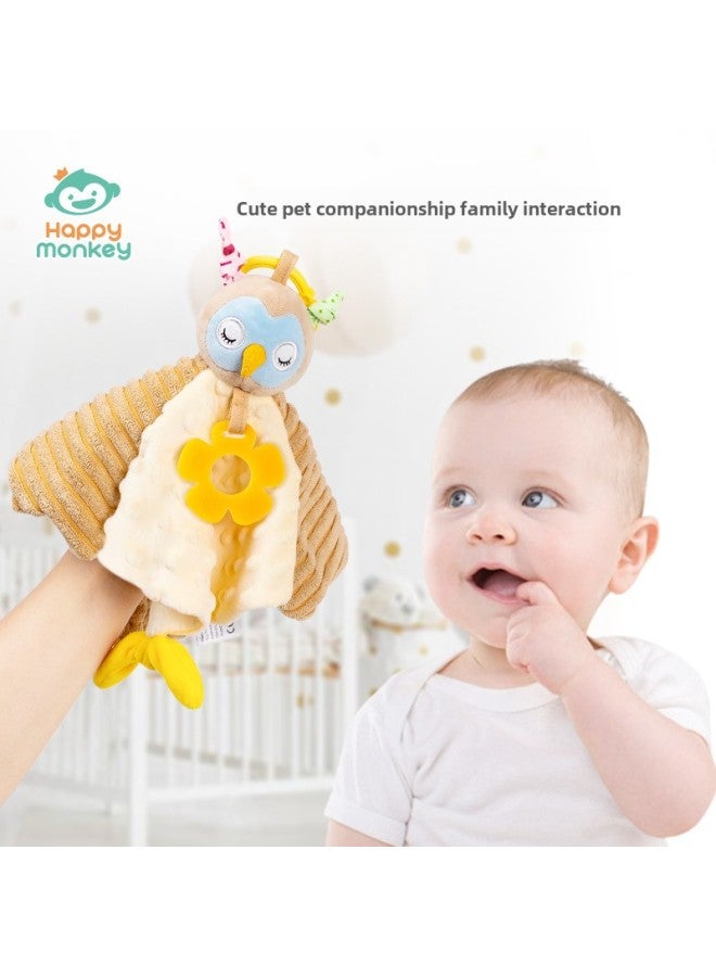 Happy Monkey Bubble Comfort Towel Can Be Imported Cartoon Finger Doll Luminous Tooth Glue Baby Toy-Color:Ambient Towel-Swan